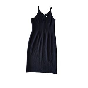 Dress The Population Lyla Black Crepe Deep V-Neck Sleeveless Sheath Dress XL